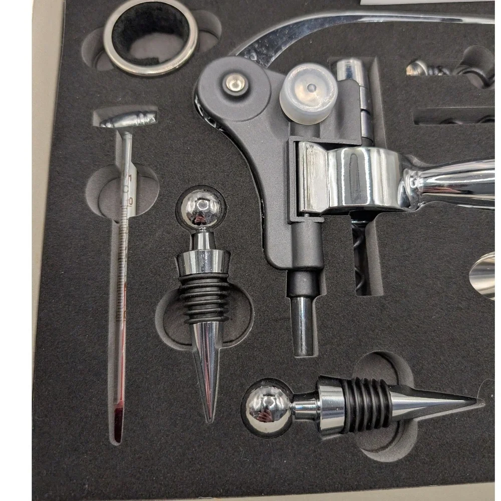 NIB Mixi Wine Accessory Set‎ Rabbit Lever Corkscrew Foil Cutter Pourer Stopper